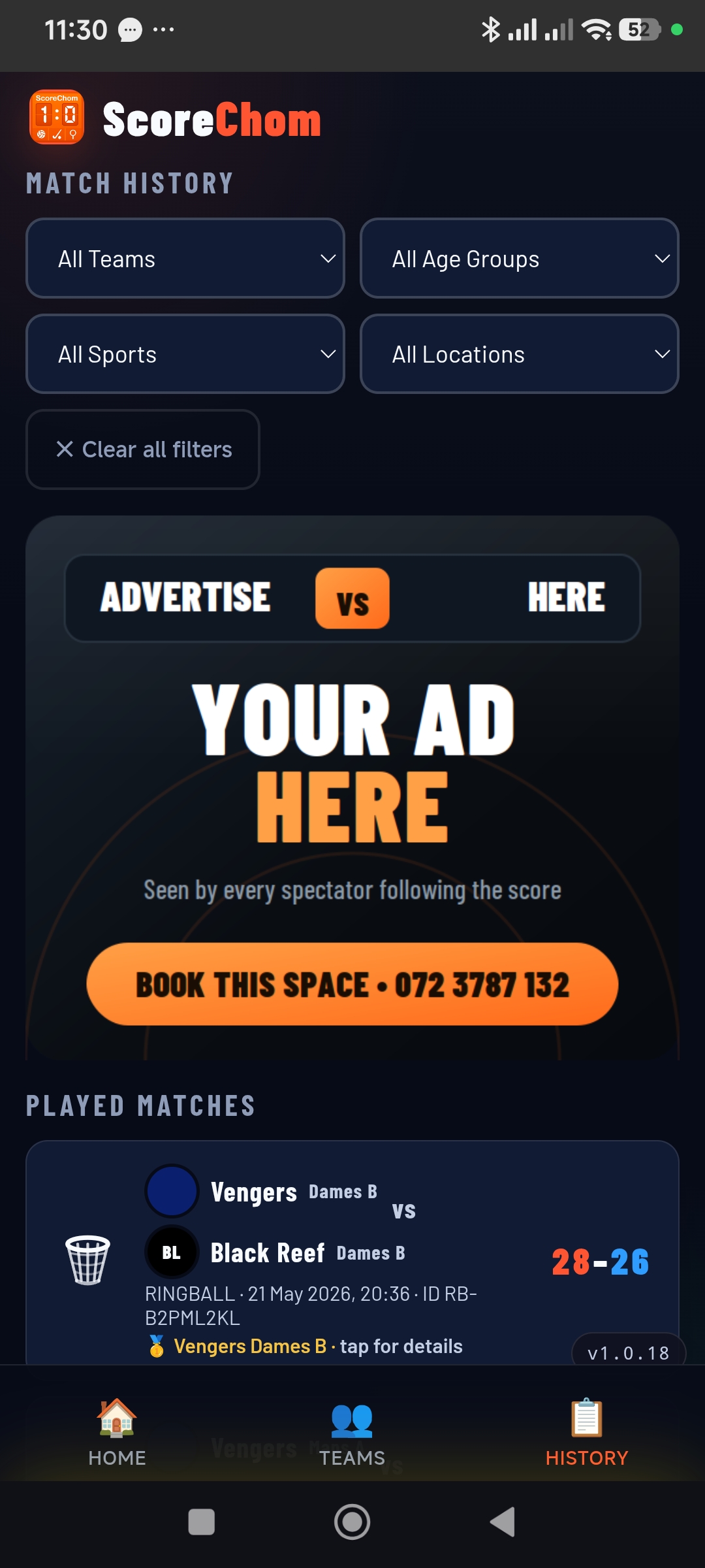 ScoreChom sport picker